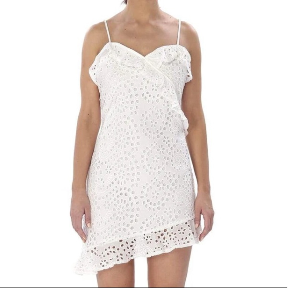 Kendall + Kylie Broderie Anglaise Wrapped Spaghetti dress